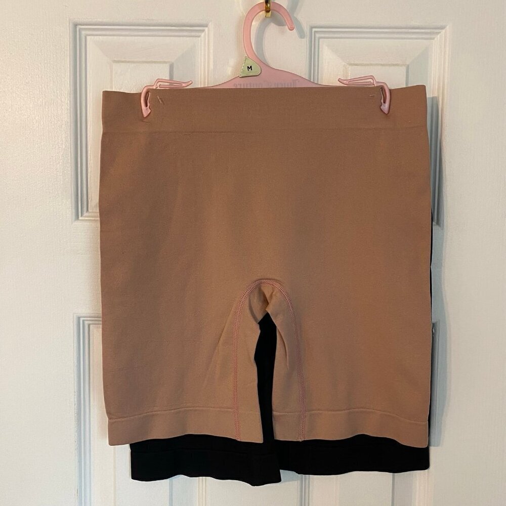Juicy Couture Seamless Shaping Biker Shorts Slimming Set Black Beige NWT size L - Picture 4 of 8
